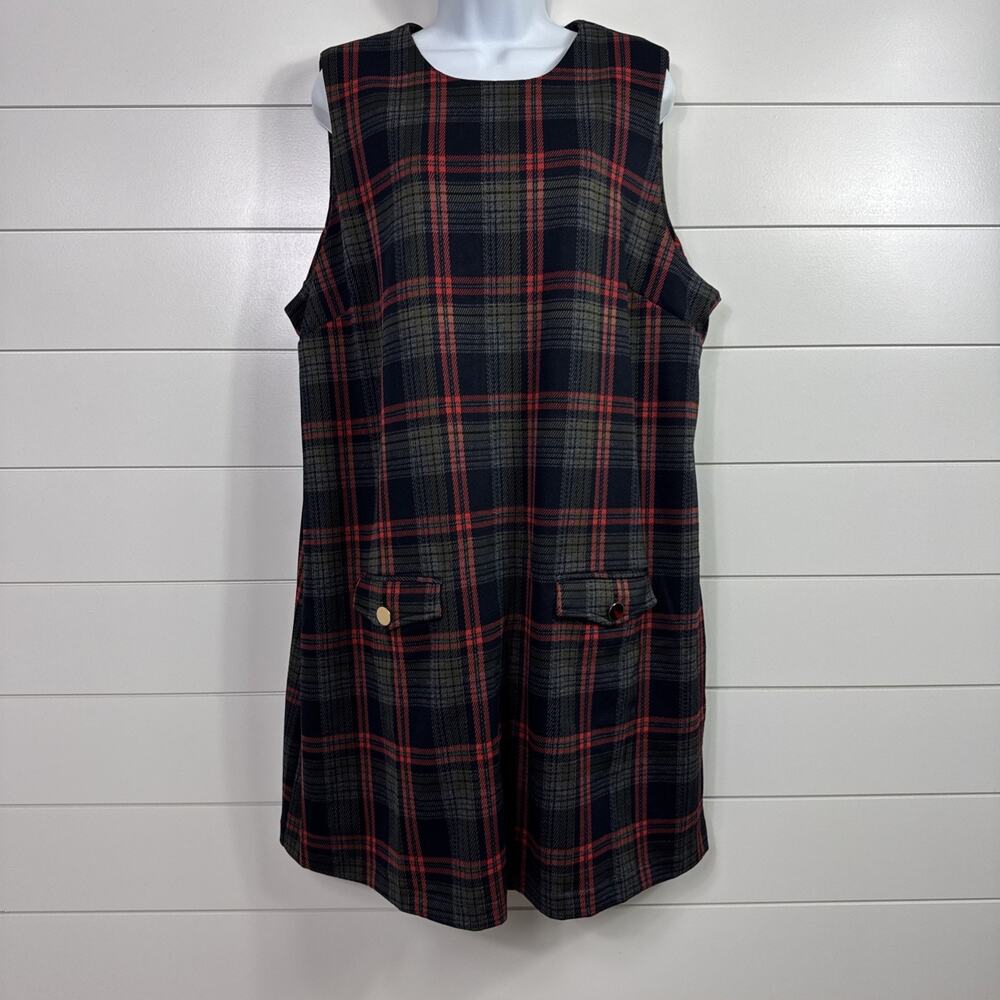 ModCloth A Moment In Time Sleeveless Shift Dress Multicolor Plaid sz 1X